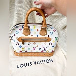 Louis Vuitton Limited Edition
Multicolor Monogram Alma White Top Handle Bag.